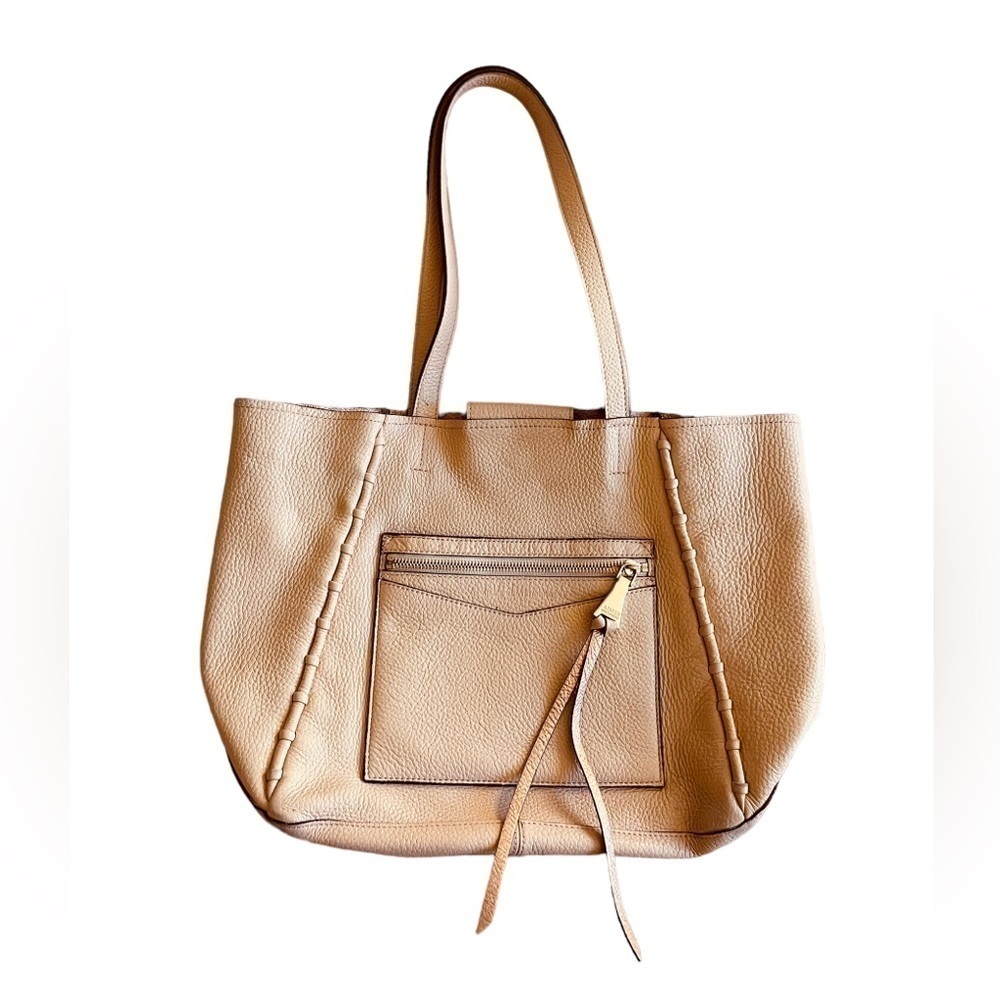 Aimee Kestenberg Peach Pebbled Leather Tote Bag